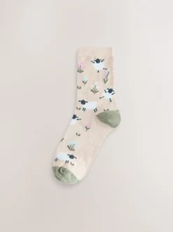 Imprimé moutons multicolores - Paquet de chaussettes de cheville 4