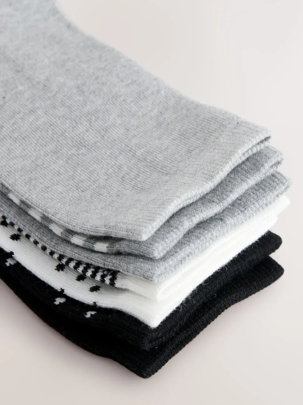 Imprimé noir/blanc mélangé - Paquet de chaussettes de cheville 7