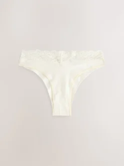 Imprimé nœud baies - Lot de 4 culottes en coton et dentelle