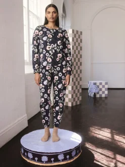 Imprimé pivoine bleu marine - Pyjama Cath Kidston Twosie en coton