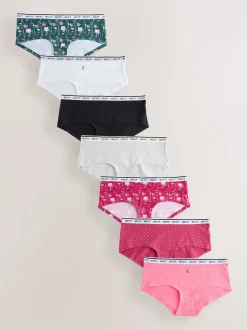 Imprimé table Rouge - Lot de 7 culottes à logo en coton