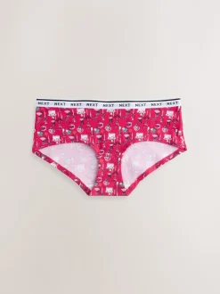 Imprimé table Rouge - Lot de 7 culottes à logo en coton