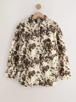 Imprimé vache - Veste-chemise polaire