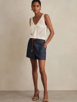 indigo - Shorts en lin Reiss Ashby
