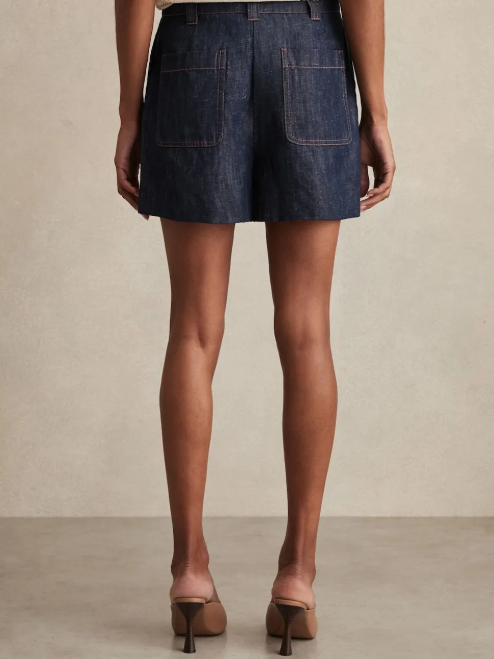 indigo - Shorts en lin Reiss Ashby