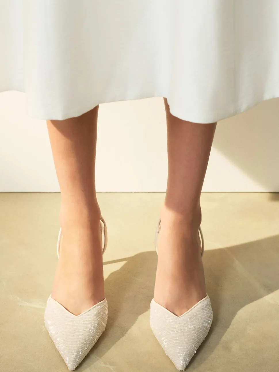 ivoire - Chaussures à talons Forever Comfort® à sequins et bride arrière