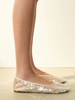 ivoire - Chaussures plates à sequins Forever Comfort® à bout rond