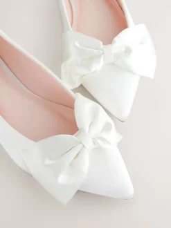 ivoire - Forever Comfort® Mariage Point Toe Nœud Mariage Ballet Chaussures