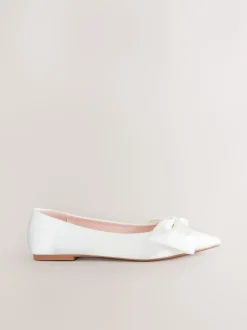 ivoire - Forever Comfort® Mariage Point Toe Nœud Mariage Ballet Chaussures