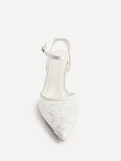ivoire - Linzi Serenade Chaussures à talons en maille perlée