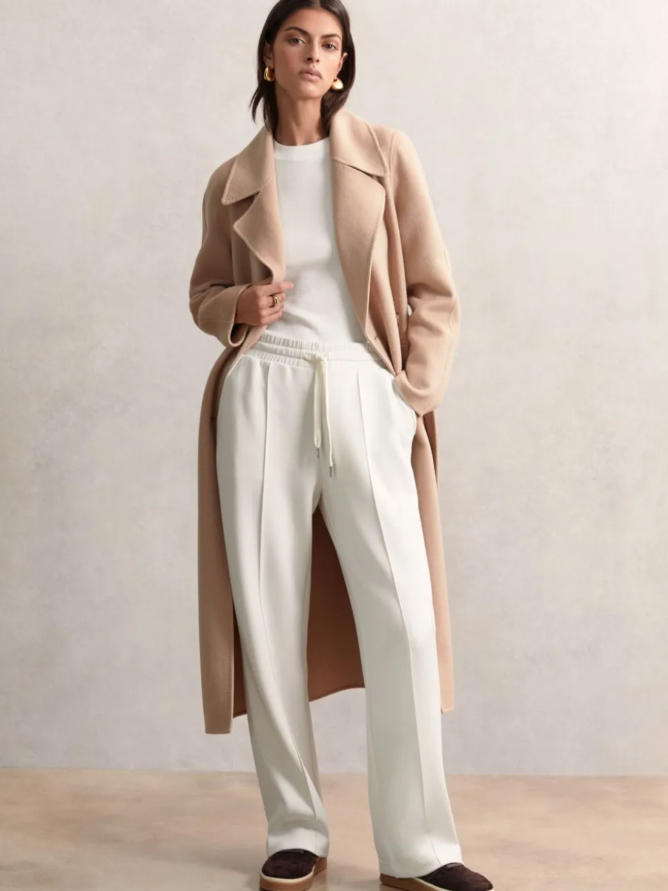 ivoire - Pantalon de jogging large en interlock haut de gamme Reiss Jemma
