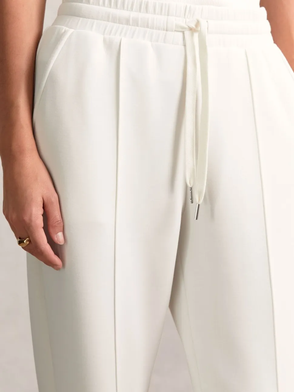 ivoire - Pantalon de jogging large en interlock haut de gamme Reiss Jemma