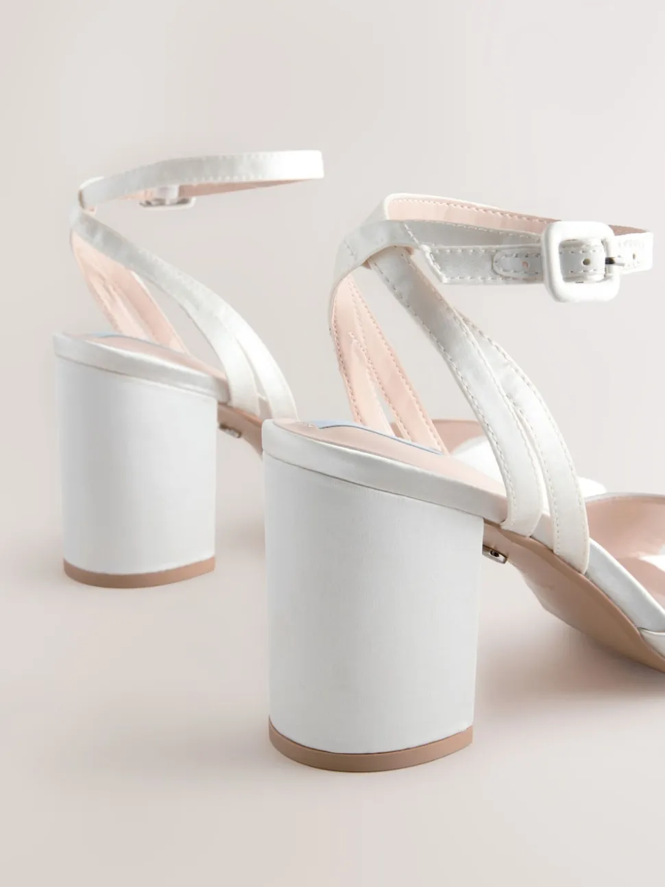 ivoire - Sandales de mariage Forever Comfort® à talons carrés à bout rond