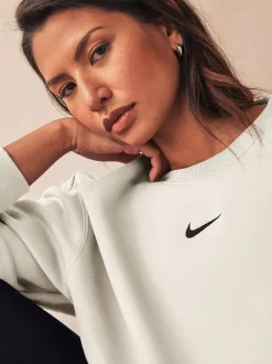 ivoire - Sweat-shirt Nike en polaire oversize à col rond