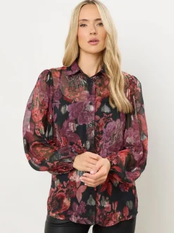 Jacquard noir - Long Tall Sally Haut à manches ballon