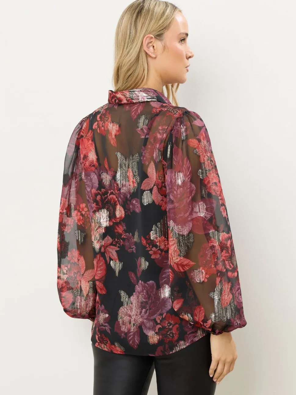 Jacquard noir - Long Tall Sally Haut à manches ballon