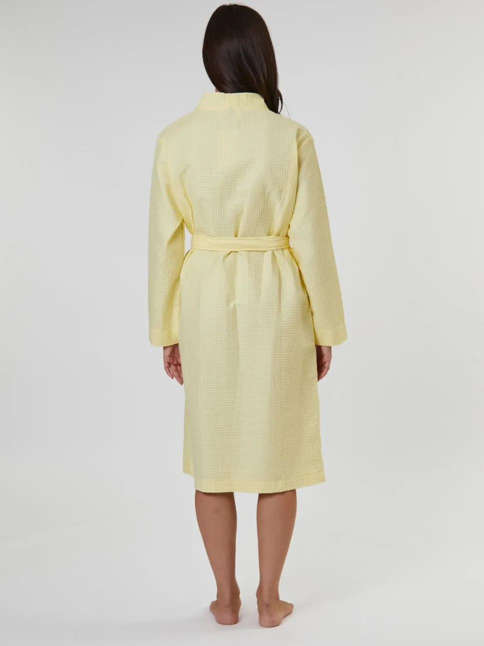 Jaune - Peignoir gaufré Loungeable 100% coton