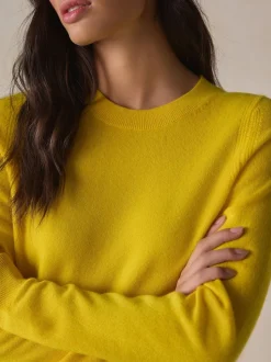 Jaune - Pulls Col rond N.Premium 100% cachemire