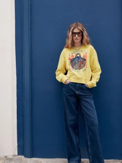 jaune ocre - Sweat-shirt graphique à col rond