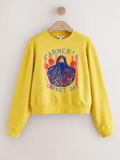jaune ocre - Sweat-shirt graphique à col rond