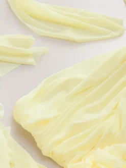 Jaune pastel - Robe longue de demoiselle d’honneur multicolore en maille pour invitée de mariage
