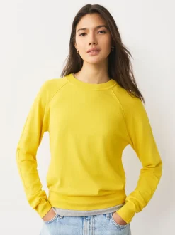 Jaune vif - Pull col rond riche en coton au toucher doux