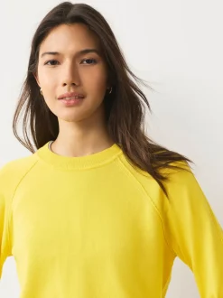Jaune vif - Pull col rond riche en coton au toucher doux