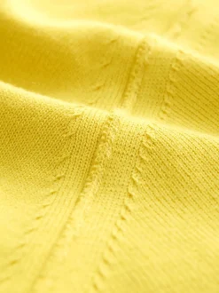 Jaune vif - Pull col rond riche en coton au toucher doux