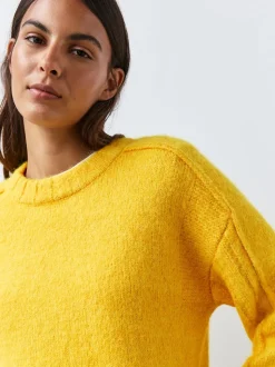 Jaune vif - Pull ras du cou avec laine