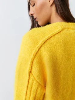 Jaune vif - Pull ras du cou avec laine