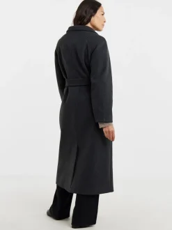 JD Williams Manteau long en laine Blend col cheminée