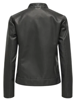 JDY Veste en faux cuir sans col 100% coton
