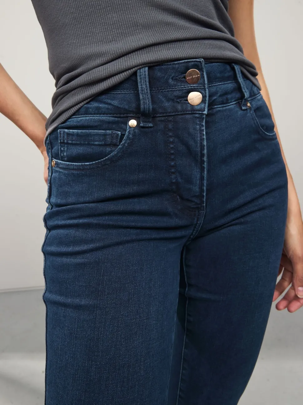 Jean bleu foncé - Jean slim boot cut réhaussant