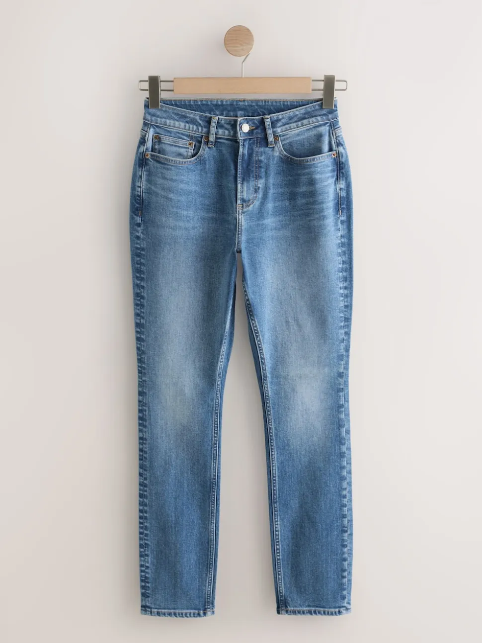Jean bleu moyen - Jean ajusté extensible taille milieu Hourglass