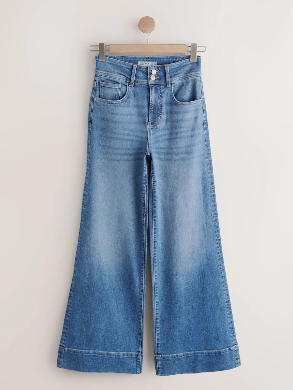 Jean bleu moyen - Jean extensible Ample taille haute