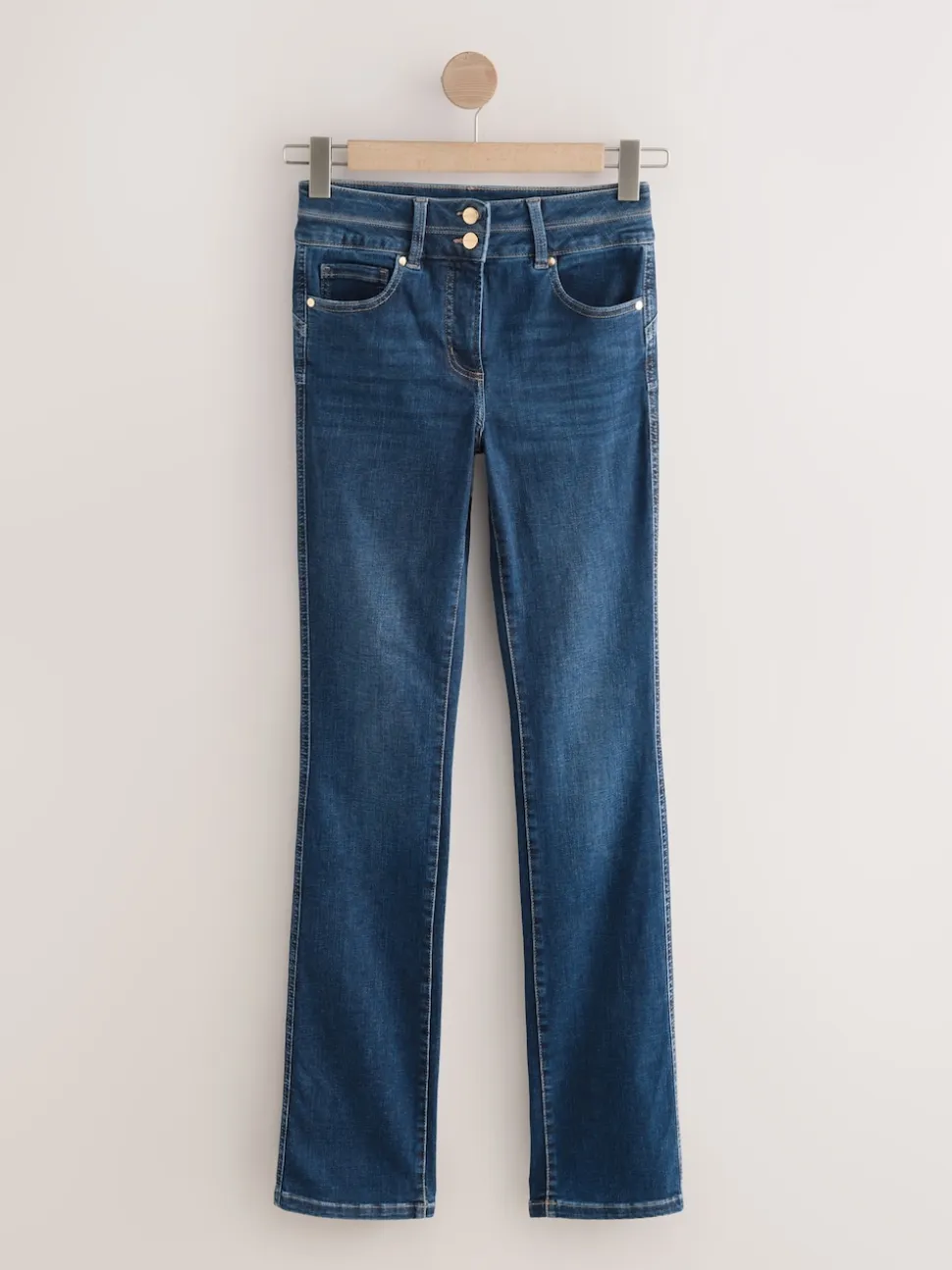 Jean bleu moyen - Jean slim boot cut réhaussant