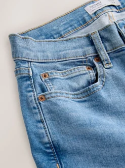 Jean bleu moyen - Jeans skinny extensible taille milieu
