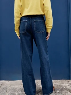 Jean délavé - Jean à jambes larges et taille Joggings