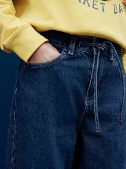 Jean délavé - Jean à jambes larges et taille Joggings