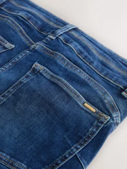 Jean délavé bleu moyen - Jean skinny coupe slim à effet rehausseur