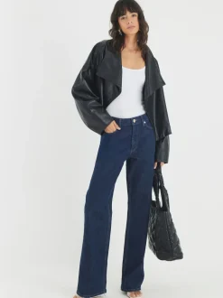 Jean droit décontracté River Island taille haute
