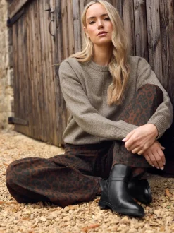 Jean large Long Tall Sally imprimé léopard