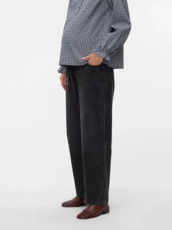 Jean Mamalicious délavé à coupe droite et taille élastique