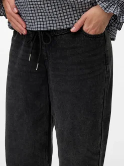 Jean Mamalicious délavé à coupe droite et taille élastique
