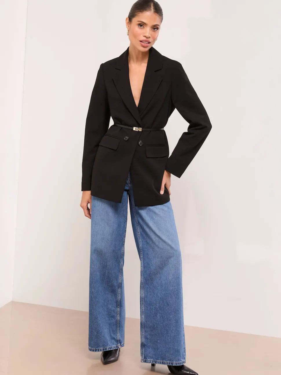 Jet Black - Blazer long ajusté Lipsy décontracté