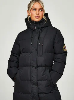 Jet Black - Zavetti Canada Womens Goshawa Puffer Parka Veste