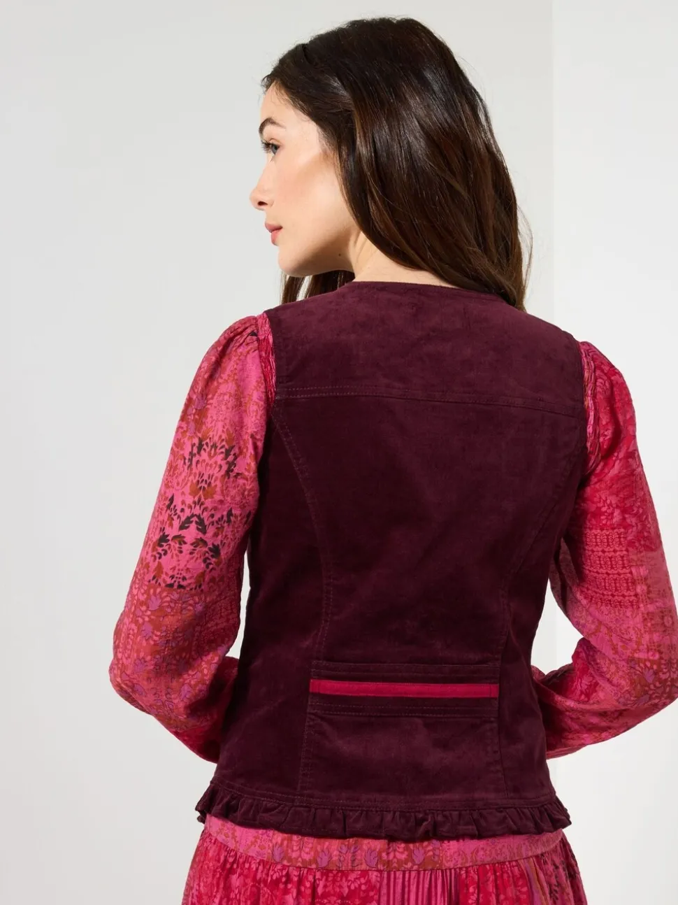 Joe Browns Gilet en velours côtelé à volants