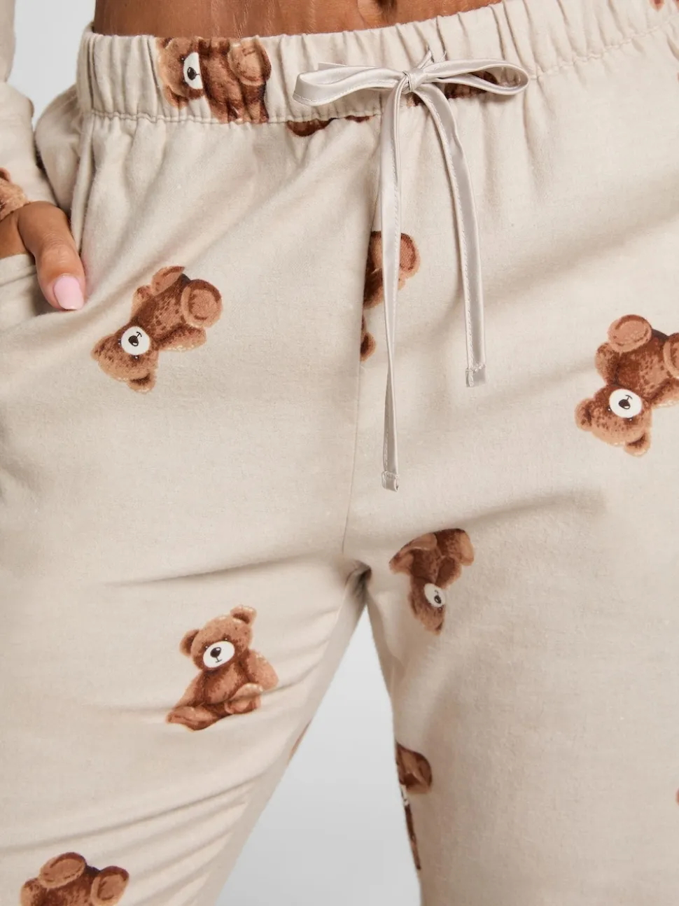 Jogging Hunkemoller gris en flanelle ours droit
