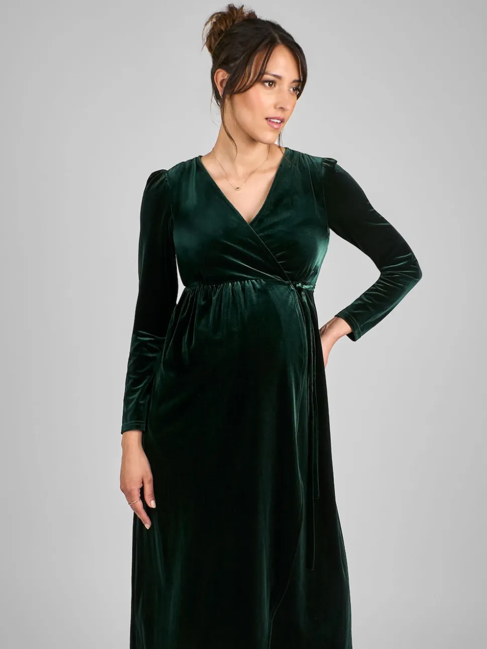 Jojo Maman Bébé Velvet Col en V Robe cache-cœur de maternité et d’allaitement