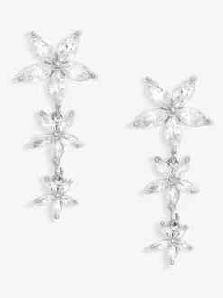 Jon Richard Boucles d’oreilles Huggie à fleurs mixtes en zircone cubique